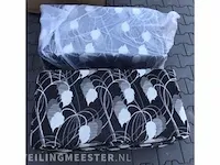 2x poef zwart met bloemen - afbeelding 1 van  2