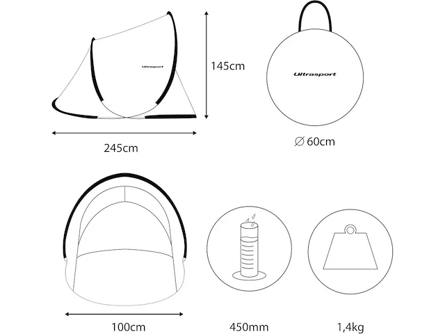 2x pop-up strandtent ultrasport - afbeelding 3 van  5
