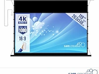 2x projectiescherm 4k elektrisch 263x148 cm 16:9 119" sam creative, pshtz263148 - afbeelding 1 van  3