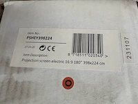 2x projectiescherm hd elektrisch 398x224 16:9 180" sam creative, pshey398224 - afbeelding 3 van  3