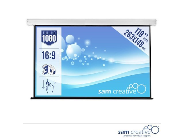 2x projectiescherm hd handbediend 263x148 16:9 119" sam creative, pshmy263148 - afbeelding 1 van  3