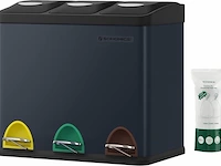 2x prullenbak 24 liter songmics, donkergrijs - afbeelding 1 van  4