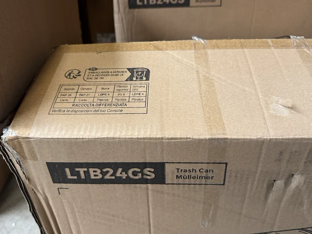 2x prullenbak 24 liter songmics, donkergrijs - afbeelding 4 van  4