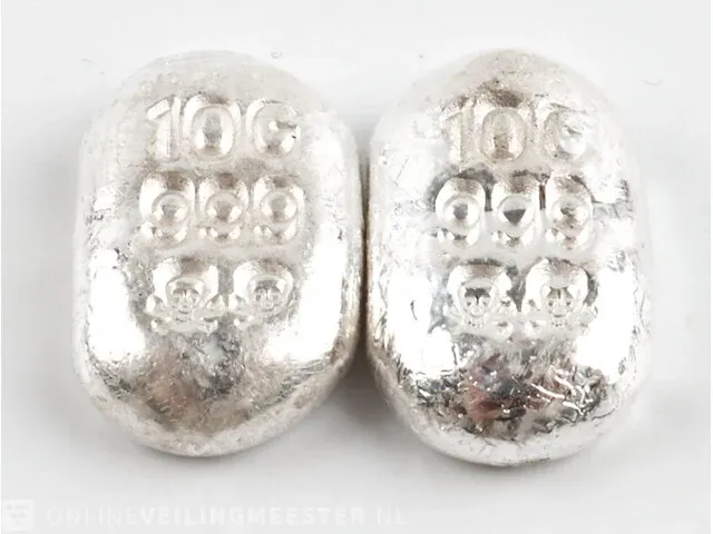 2x puur zilveren baren - afbeelding 2 van  3