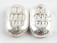 2x puur zilveren baren - afbeelding 2 van  3