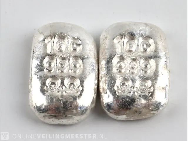 2x puur zilveren baren - afbeelding 1 van  3
