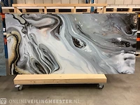 2x pvc panelen marmerlook, 2 verschillende motieven karo, verschillend, diversen - afbeelding 1 van  2
