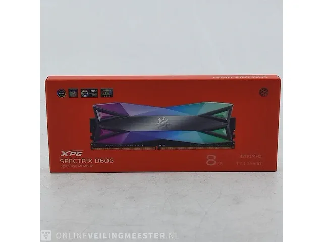 2x ram geheugenkaart xpg, spectrix d60g 8gn 3200mhz ddr4 rgb memory pc4-25600 - afbeelding 1 van  8