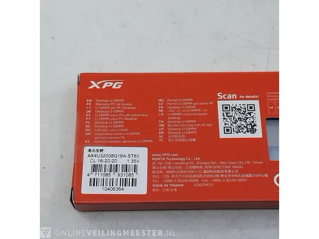 2x ram geheugenkaart xpg, spectrix d60g 8gn 3200mhz ddr4 rgb memory pc4-25600 - afbeelding 7 van  8