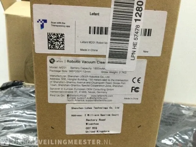 2x robot stofzuiger lefant, m201, zwart - afbeelding 6 van  6