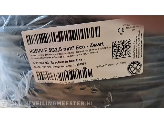 2x rol buigzame kabel rct, h05vv-f, zwart - afbeelding 3 van  3