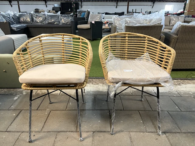 2x rotan tuinstoel 58x58x73 cm - afbeelding 1 van  7