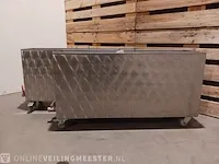 2x rvs reinigingsbak op wielen - afbeelding 3 van  5