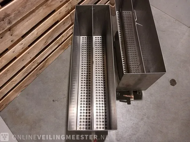 2x rvs reinigingsbak op wielen - afbeelding 4 van  5