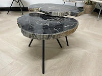 2x salontafel versteend hout, zwart, 2024 - afbeelding 3 van  6