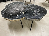 2x salontafel versteend hout, zwart, 2024 - afbeelding 4 van  6