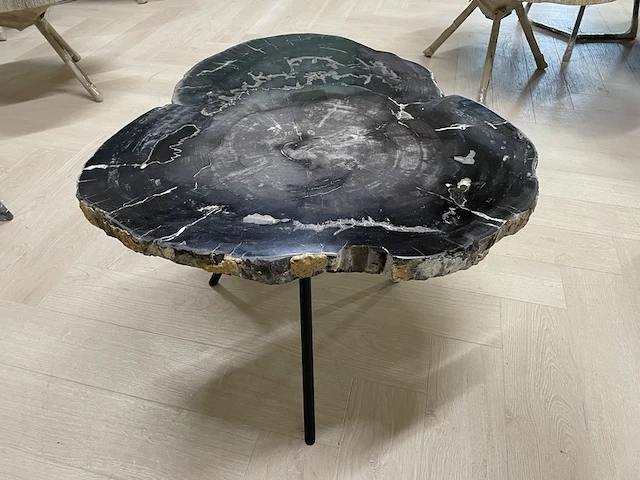 2x salontafel versteend hout, zwart, 2024 - afbeelding 5 van  6