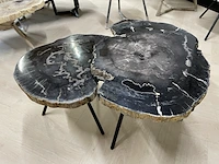 2x salontafel versteend hout, zwart, 2024 - afbeelding 6 van  6