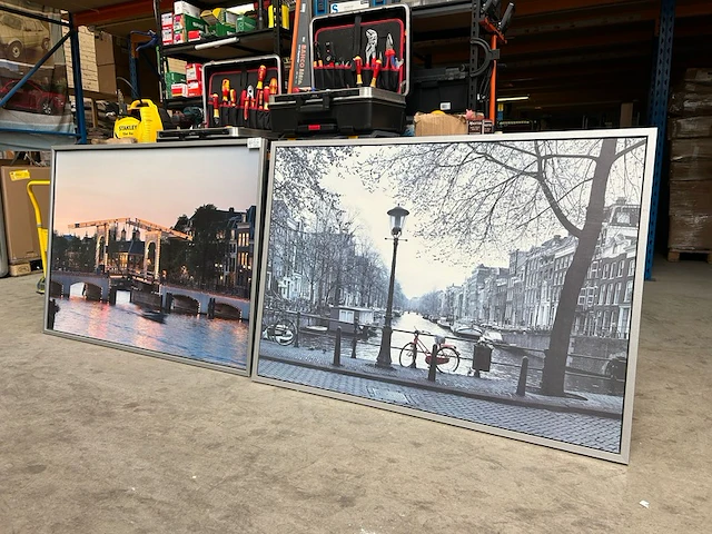2x schilderij amsterdam magere brug, keizersgracht - afbeelding 1 van  7