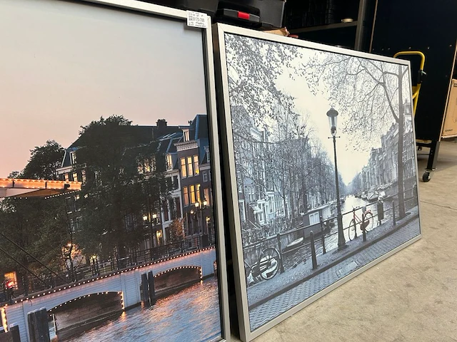 2x schilderij amsterdam magere brug, keizersgracht - afbeelding 3 van  7