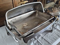2x tafel met warmhoud apparatuur, o.a. rechaud - afbeelding 3 van  13