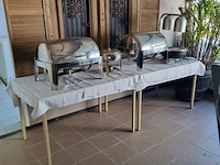 2x tafel met warmhoud apparatuur, o.a. rechaud - afbeelding 1 van  13
