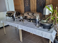 2x tafel met warmhoud apparatuur, o.a. rechaud - afbeelding 6 van  13