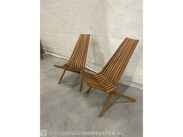 2x teakhouten design klapstoel - afbeelding 3 van  5