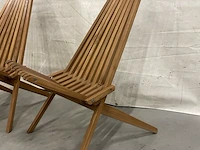 2x teakhouten design klapstoel - afbeelding 4 van  5