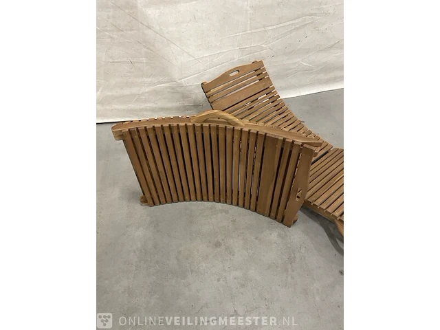 2x teakhouten design ligbedden - afbeelding 4 van  4