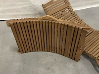 2x teakhouten design ligbedden - afbeelding 4 van  4