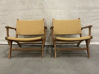 2x teakhouten lounge stoel - afbeelding 1 van  4