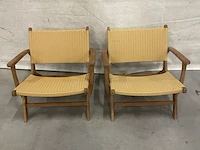 2x teakhouten lounge stoel - afbeelding 2 van  4