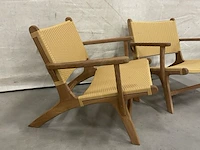 2x teakhouten lounge stoel - afbeelding 4 van  4