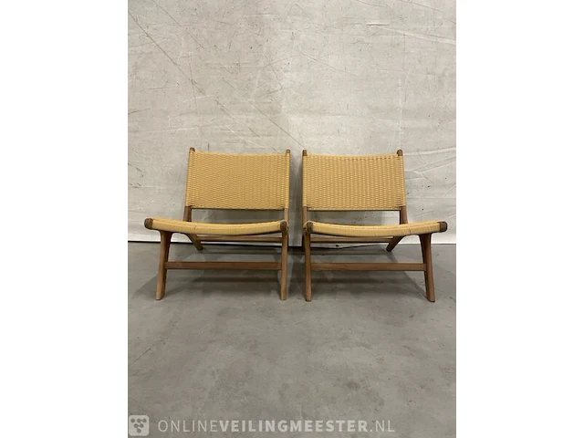 2x teakhouten lounge stoel - afbeelding 1 van  3