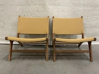 2x teakhouten lounge stoel - afbeelding 1 van  3