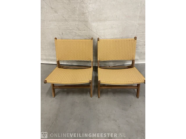 2x teakhouten lounge stoel - afbeelding 2 van  3