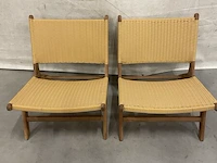 2x teakhouten lounge stoel - afbeelding 2 van  3