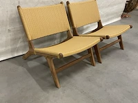 2x teakhouten lounge stoel - afbeelding 3 van  3