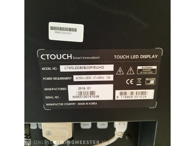 2x touch screen monitor op verrijdbare standaard ctouch, ct65led80b20piruhd - afbeelding 13 van  25