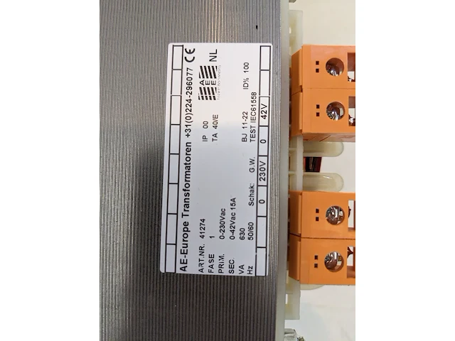 2x transformator 230v - 42v aee - afbeelding 3 van  7