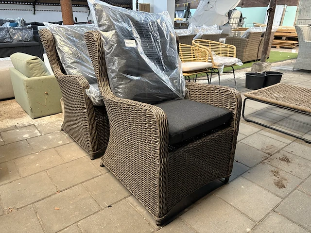2x tuinstoel, denza, bruin - afbeelding 1 van  4