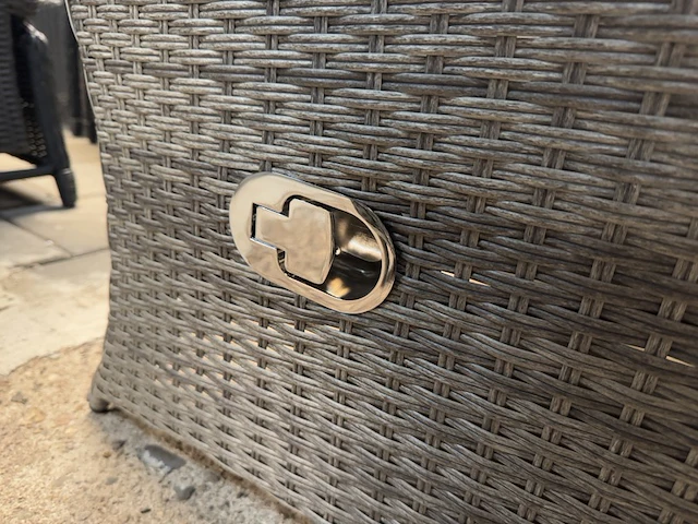 2x tuinstoel verstelbaar met 1x bijzettafel met glasplaat denza - afbeelding 5 van  8