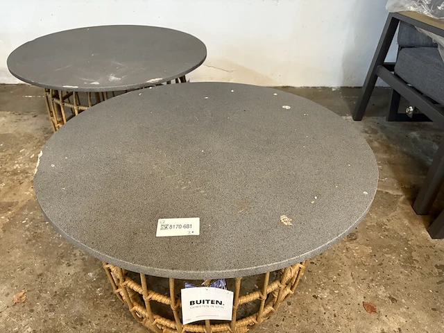 2x tuintafel, bijzettafel diameter 75 cm, buiten. - afbeelding 5 van  7