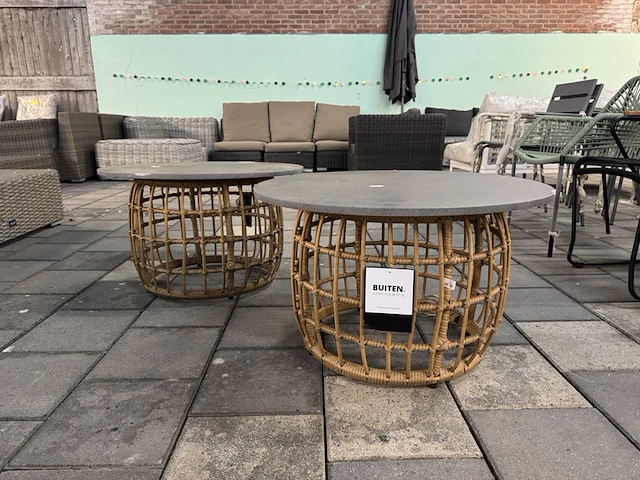 2x tuintafel, bijzettafel dxh 75x46 cm - afbeelding 1 van  6