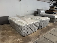 2x tuintafel, bijzettafel met glasplaat 129x70x36 cm - afbeelding 1 van  5