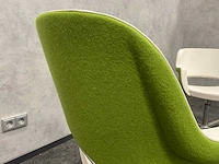 2x twinform - design fauteuil - wit leder/ groene stoffering - afbeelding 10 van  14