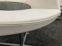 2x twinform - design fauteuil - wit leder/ groene stoffering - afbeelding 13 van  14