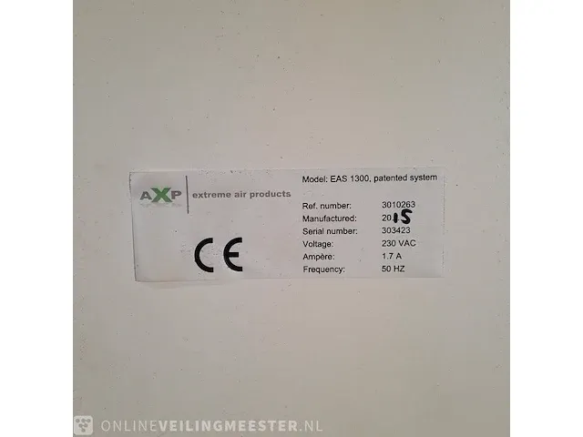 2x ventilatiekast rookruimte axp extreme air products, eas 1300, bouwjaar 2015 - afbeelding 7 van  8