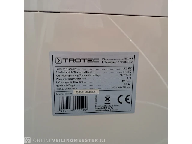 2x ventilator met luchtontvochtiger honeywell, trotec - afbeelding 8 van  9